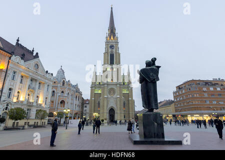 Der Name von Mary Church (eine katholische Kathedrale) in Novi Sad, Serbien Stockfoto