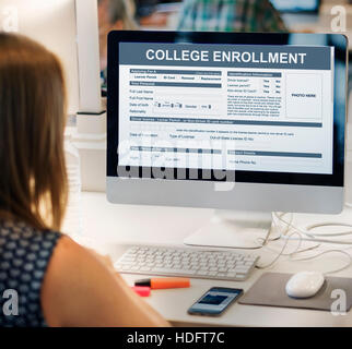 College Einschreibung akademischen Studienkonzept Stockfoto