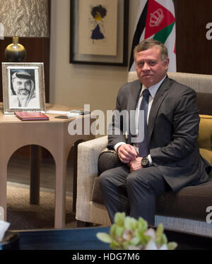 Amman, Jordanien. 11. Dezember 2016. Der König von Jordanien Abdullah II. bin al-Hussein, fotografiert im Al-Husseinieh Palast in Amman, Jordanien, 11. Dezember 2016. Foto: Rainer Jensen/Dpa/Alamy Live-Nachrichten Stockfoto
