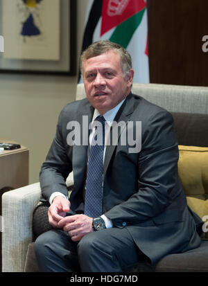 Amman, Jordanien. 11. Dezember 2016. Der König von Jordanien Abdullah II. bin al-Hussein, fotografiert im Al-Husseinieh Palast in Amman, Jordanien, 11. Dezember 2016. Foto: Rainer Jensen/Dpa/Alamy Live-Nachrichten Stockfoto