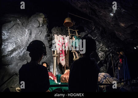 King Arthur Laybrinth, errichtet in einem ehemaligen Schieferbergwerk Corris, Snowdiona Nationa Park, Gwynedd, North Wales, UK Stockfoto