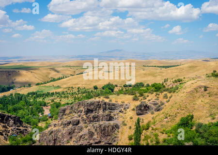 Endlose goldene Farbe kasachischen Rasen Landschaft Stockfoto