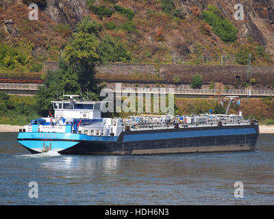 Aviso II (Schiff, 2005) ENI 04803830 auf dem Rhein bei Oberwesel pic5 Stockfoto