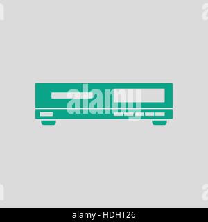 Media Player-Symbol. Grauer Hintergrund mit grün. Vektor-Illustration. Stock Vektor