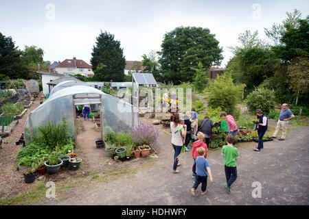 Das Golden Hill Gemeinschaftsgarten in Bristol, Großbritannien Stockfoto