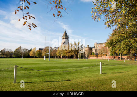 Gesamtansicht der Rugby School in Warwickshire, Großbritannien Stockfoto