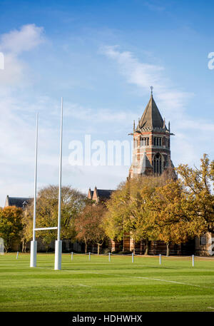 Gesamtansicht der Rugby School in Warwickshire, Großbritannien Stockfoto