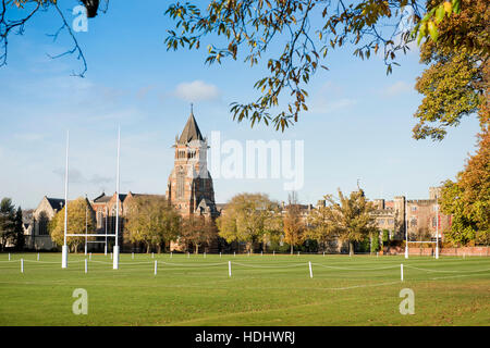 Gesamtansicht der Rugby School in Warwickshire, Großbritannien Stockfoto