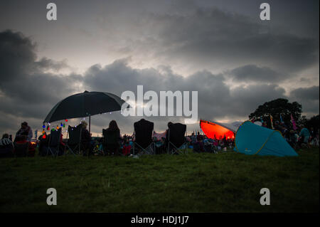 Die 2016 großen Tribut, Musikfestival am Stadtrand von Aberystwyth Wales UK, jedes Jahr am August Bank Holiday Wochenende. Stockfoto