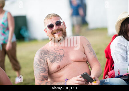 Die 2016 großen Tribut, Musikfestival am Stadtrand von Aberystwyth Wales UK, jedes Jahr am August Bank Holiday Wochenende. Stockfoto