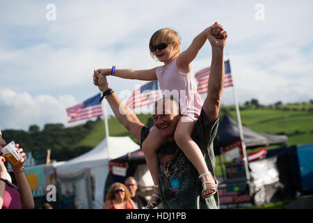 Die 2016 großen Tribut, Musikfestival am Stadtrand von Aberystwyth Wales UK, jedes Jahr am August Bank Holiday Wochenende. Stockfoto