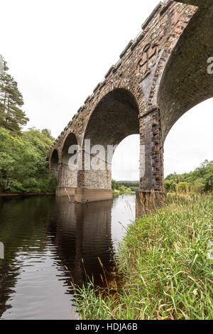 Kielder Eisenbahnviadukt erbaut 1862 als eine sieben Skew Bogenbrücke, Northumberland, England, UK Stockfoto