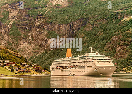 P & O Schiff Oriana Geiranger Fjord-Norwegen Stockfoto