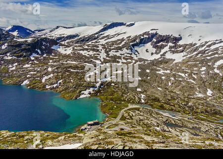 Luftbild See Djupvatn und Bergen Geiranger Norwegen Stockfoto