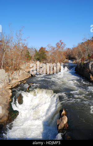 Landschaft, Great Falls Park, Potomac River, Maryland USA, in der Nähe von Washington, D.C. Stockfoto