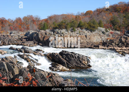 Landschaft, Great Falls Park, Potomac River, Virginia USA, in der Nähe von Washington, D.C. Stockfoto
