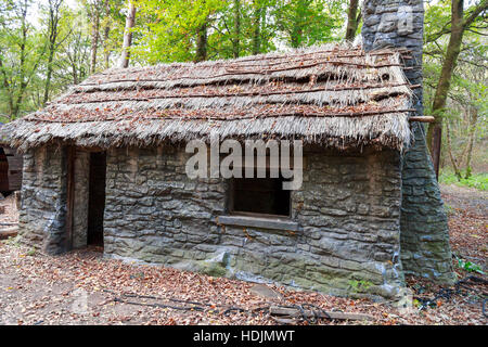 Woodland Filmset Ferienhaus in Holz Stockfoto