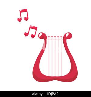niedlich schönen Hinweis Harfenmusik Stock Vektor