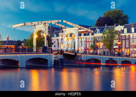 Magere Brug, magere Brücke, Amsterdam, Niederlande Stockfoto