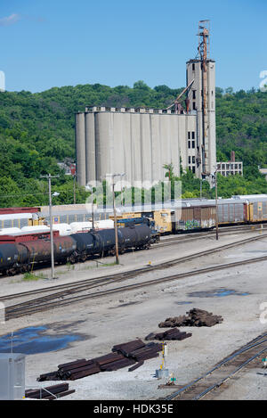 Queensgate Rangierbahnhof, Cincinnati, Ohio, USA. Stockfoto