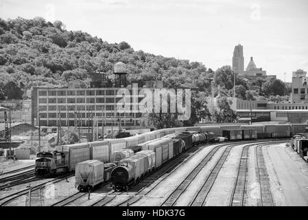 Queensgate Rangierbahnhof, Cincinnati, Ohio, USA. Stockfoto