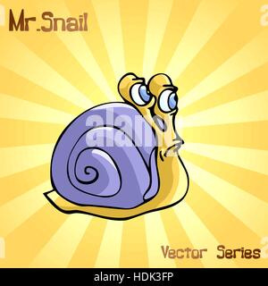 Mr Snail mit Unzufriedenheit. Vektor-illustration Stock Vektor