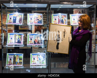 London, UK. 12. Dezember 2016. Ein Aquarell mit Bleistift Skizzieren von Audrey Hepburn als Holly Golightly, est GBP 10.000-15.000. Drücken Sie die Vorschau der Bonhams Entertainment Memorabilien Auktion statt auf Donnerstag, 15. Dezember 2016. Stockfoto