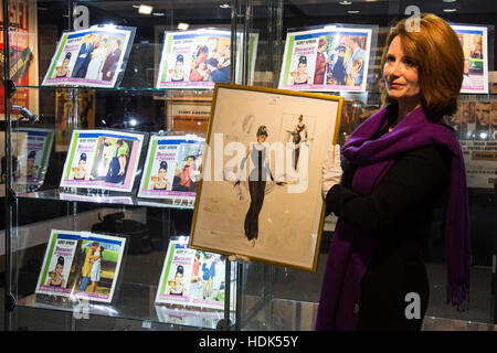 London, UK. 12. Dezember 2016. Ein Aquarell mit Bleistift Skizzieren von Audrey Hepburn als Holly Golightly, est GBP 10.000-15.000. Drücken Sie die Vorschau der Bonhams Entertainment Memorabilien Auktion statt auf Donnerstag, 15. Dezember 2016. Stockfoto