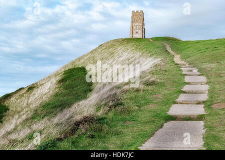 Glastonbury Tor, Glastonbury, Somerset, England, Vereinigtes Königreich Stockfoto