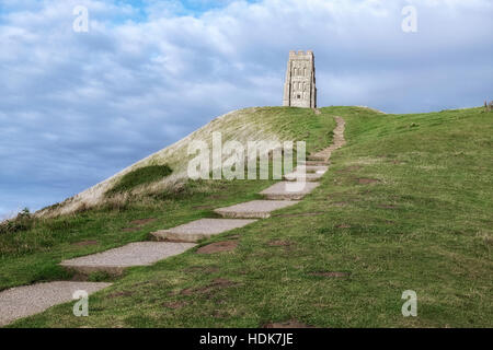 Glastonbury Tor, Glastonbury, Somerset, England, Vereinigtes Königreich Stockfoto