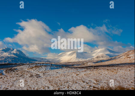 Rannoch Moor und die Ansätze zur Glencoe. Stockfoto