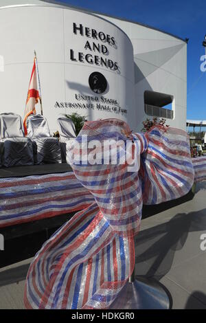 Ein Blick auf die Außenseite des neuen US-Astronaut Hall Of Fame-Ausstellung im Kennedy Space Center Visitor Komplex Helden und Legenden Attraktion vor einer Eröffnungszeremonie 11. November 2016 in Titusville, Florida. Stockfoto