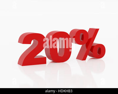 Bild mit hoher Auflösung. 3D gerenderte Darstellung. Vertriebs- und Rabattprozentsatz Konzept. Stockfoto