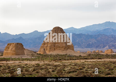 Westliche Xia Mausoleum, Yinchuan, Ningxia, China Stockfoto