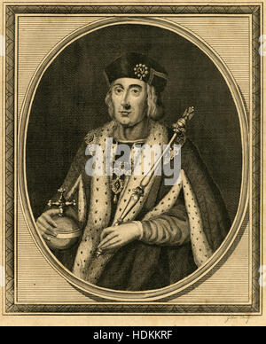 Antike 1787 Gravur, König Henry VII. Heinrich VII. (1457-1509) war König von England nach Beschlagnahme der Kronenordens am 22 August 1485 bis zu seinem Tod der erste Monarch von Haus von Tudor. QUELLE: ORIGINAL GRAVUR. Stockfoto