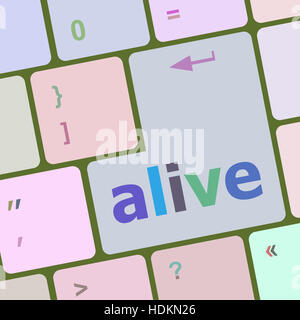lebendig Text auf Laptop-Computer-Tastatur Taste Stockfoto