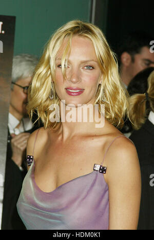 Uma Thurman bei der Premiere von "Kill Bill Vol 2" in Los Angeles, Kalifornien auf Freitag, 9. April 2004.  Bildnachweis: Francis Specker Stockfoto