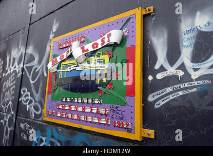 Titanic Hope Lost - Belfast International Peace Wand Cupar Weg, West Belfast, NI, UK Stockfoto