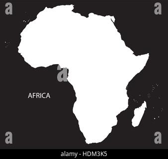 Afrika Karte schwarz-weiß-Abbildung Stock Vektor