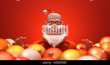 Weihnachtsmann - 3D Rendering Stockfoto