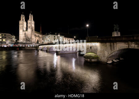 Abend in Zürich, Schweiz, Europa Stockfoto