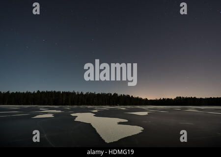 Nacht in Nuuksio Nationalpark, Espoo, Finnland, Europa, EU Stockfoto