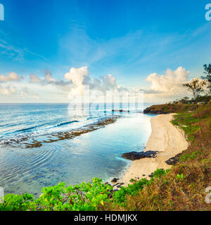 Gris Strand bei Sonnenaufgang. Mauritius. Panorama Stockfoto