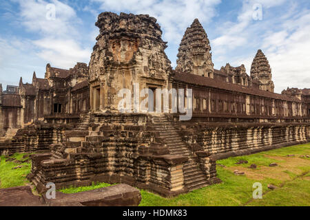 Innenteil des 12. Jahrhundert Khmer Tempelanlage in Angkor Wat, Siem Reap, Kambodscha. Stockfoto