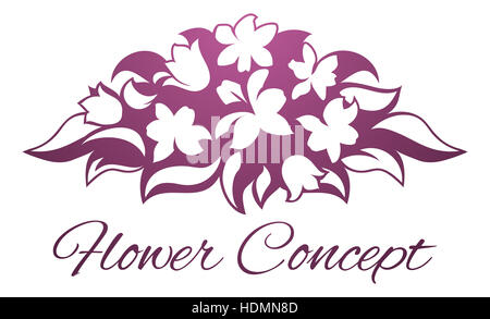 Abstrakten Bouquet Florist Blumen florales Design Konzept Ikone Stockfoto