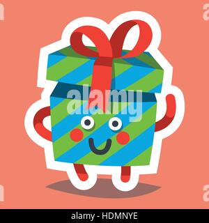 Vector Illustration Emoticon Symbol Thema Winterurlaub. Emoji-Emoticon-Happy New Year-Symbol. Emotion frohe Weihnachtsgeschenk. Xmas Aufkleber ico Stock Vektor