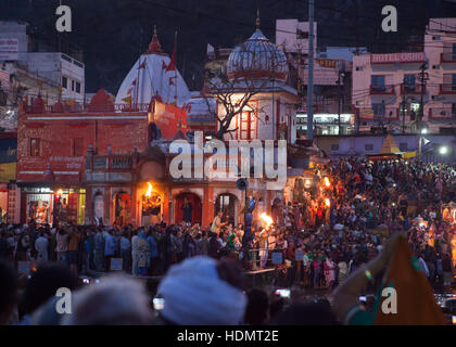 Religiöses Fest in Haridwar, Indien Stockfoto