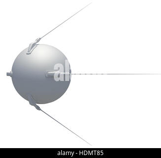 Earth Satelliten Sputnik. 3D illustration Stockfoto