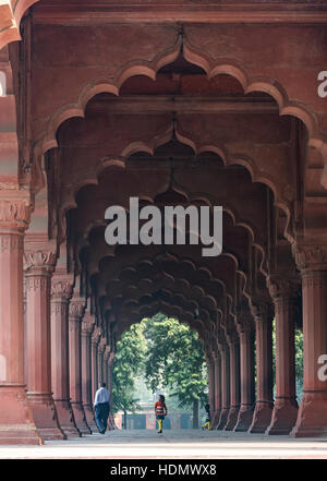 Diwan-i-Aam, Roten Fort, Alt-Delhi, Indien Stockfoto