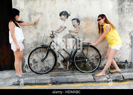 Georgetown Penang Wand Wandbild Streetart Stockfoto
